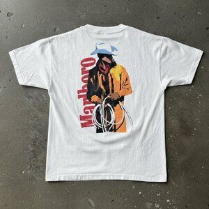 Vintage Cowboy Western Graphic T-Shirt – Ranch Style Tee – White Unisex Shirt